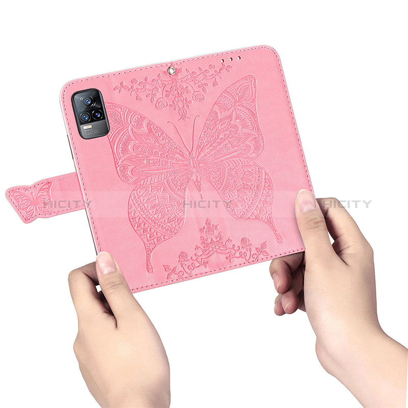 Funda de Cuero Cartera con Soporte Mariposa Carcasa para Vivo V21e 4G