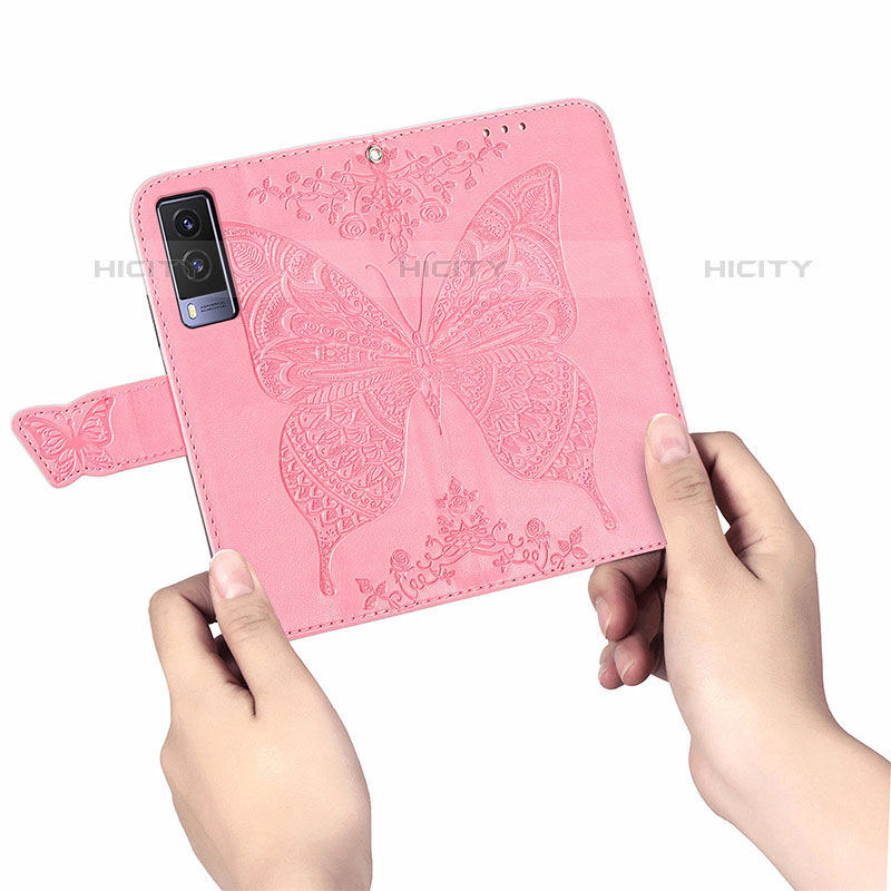 Funda de Cuero Cartera con Soporte Mariposa Carcasa para Vivo V21e 5G