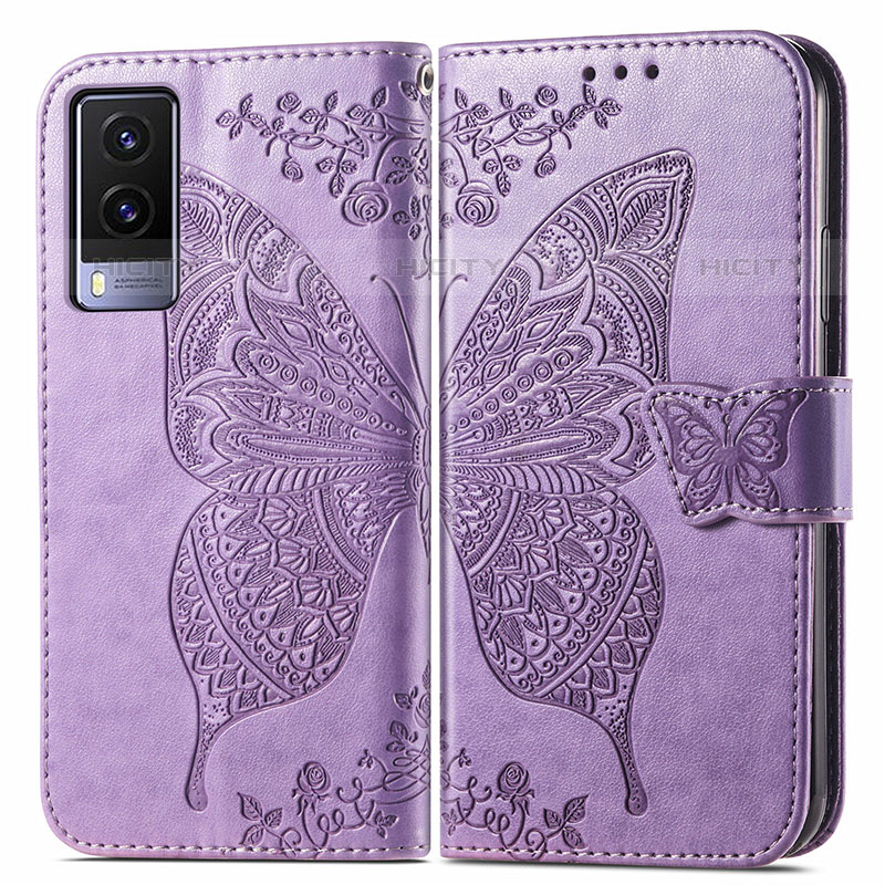 Funda de Cuero Cartera con Soporte Mariposa Carcasa para Vivo V21e 5G