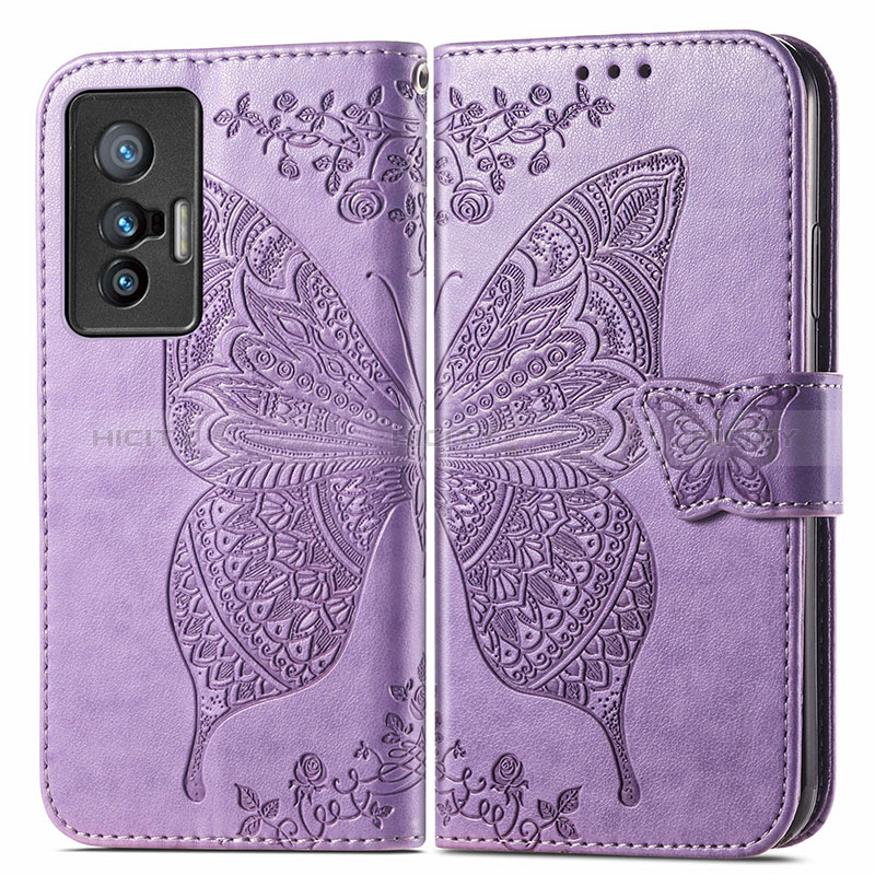 Funda de Cuero Cartera con Soporte Mariposa Carcasa para Vivo X70t