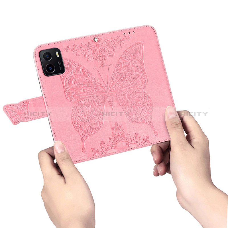 Funda de Cuero Cartera con Soporte Mariposa Carcasa para Vivo Y01A