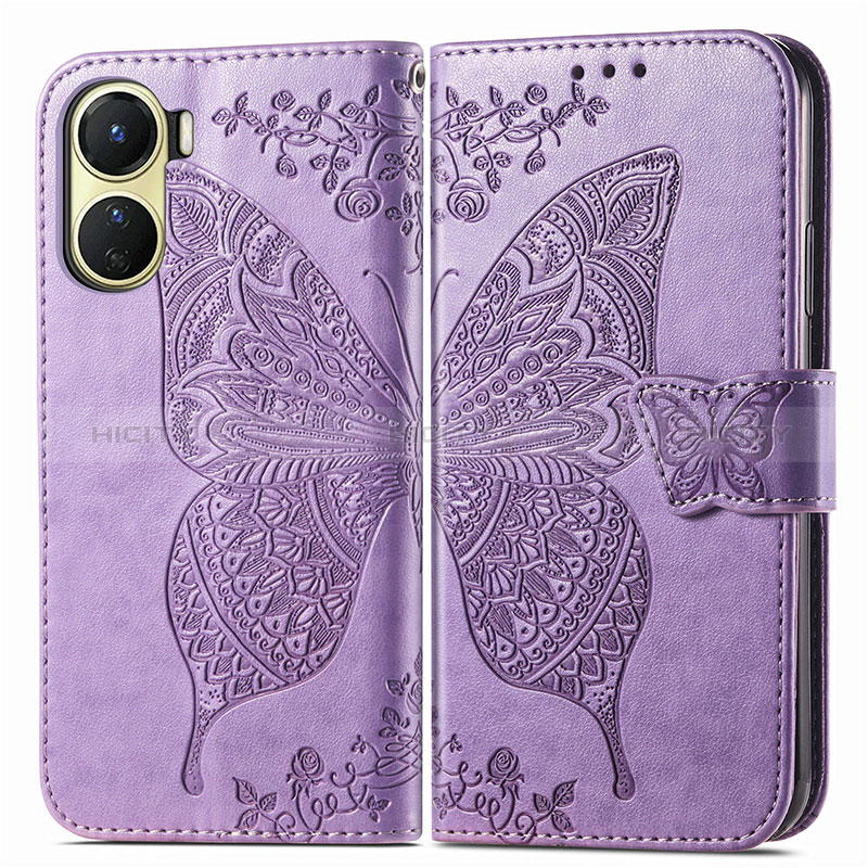 Funda de Cuero Cartera con Soporte Mariposa Carcasa para Vivo Y02S