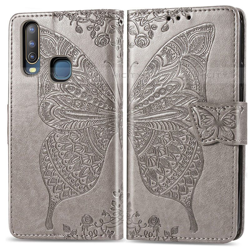 Funda de Cuero Cartera con Soporte Mariposa Carcasa para Vivo Y15