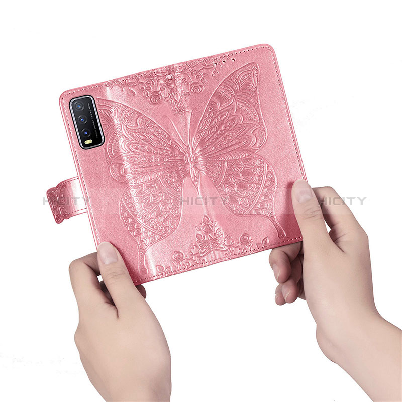 Funda de Cuero Cartera con Soporte Mariposa Carcasa para Vivo Y20s G