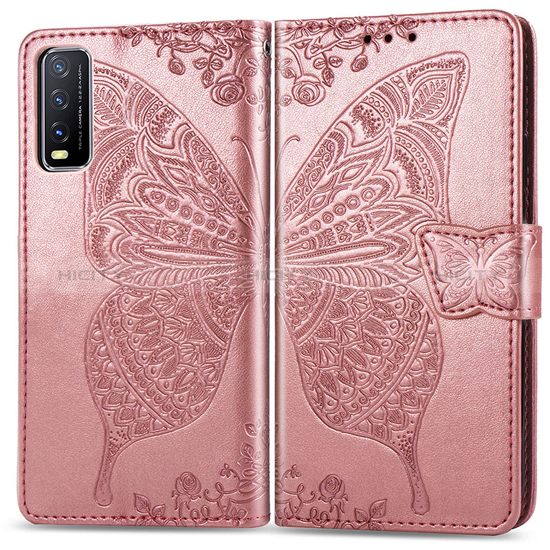 Funda de Cuero Cartera con Soporte Mariposa Carcasa para Vivo Y20s G