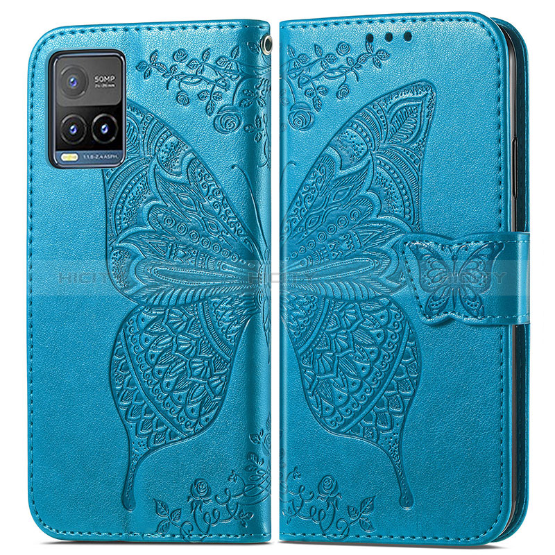 Funda de Cuero Cartera con Soporte Mariposa Carcasa para Vivo Y21