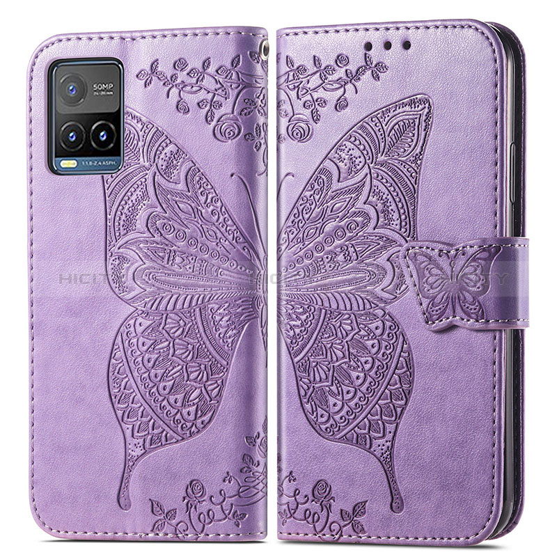 Funda de Cuero Cartera con Soporte Mariposa Carcasa para Vivo Y21G