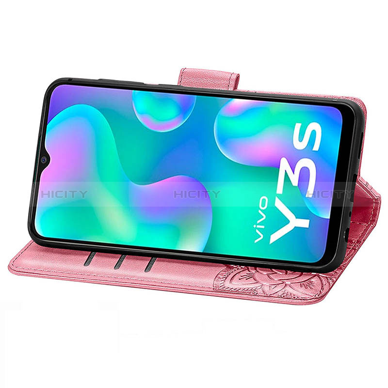 Funda de Cuero Cartera con Soporte Mariposa Carcasa para Vivo Y3s (2021)