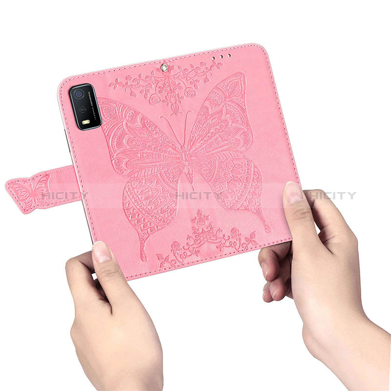 Funda de Cuero Cartera con Soporte Mariposa Carcasa para Vivo Y3s (2021)