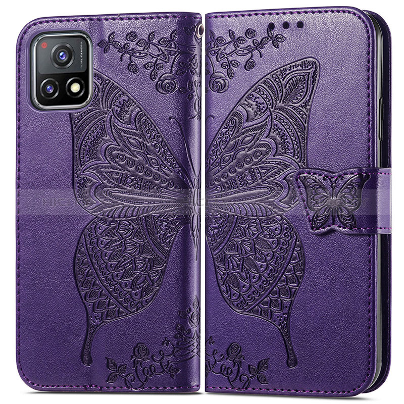 Funda de Cuero Cartera con Soporte Mariposa Carcasa para Vivo Y52s t1 5G