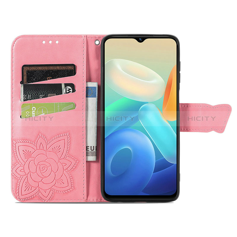 Funda de Cuero Cartera con Soporte Mariposa Carcasa para Vivo Y52t 5G