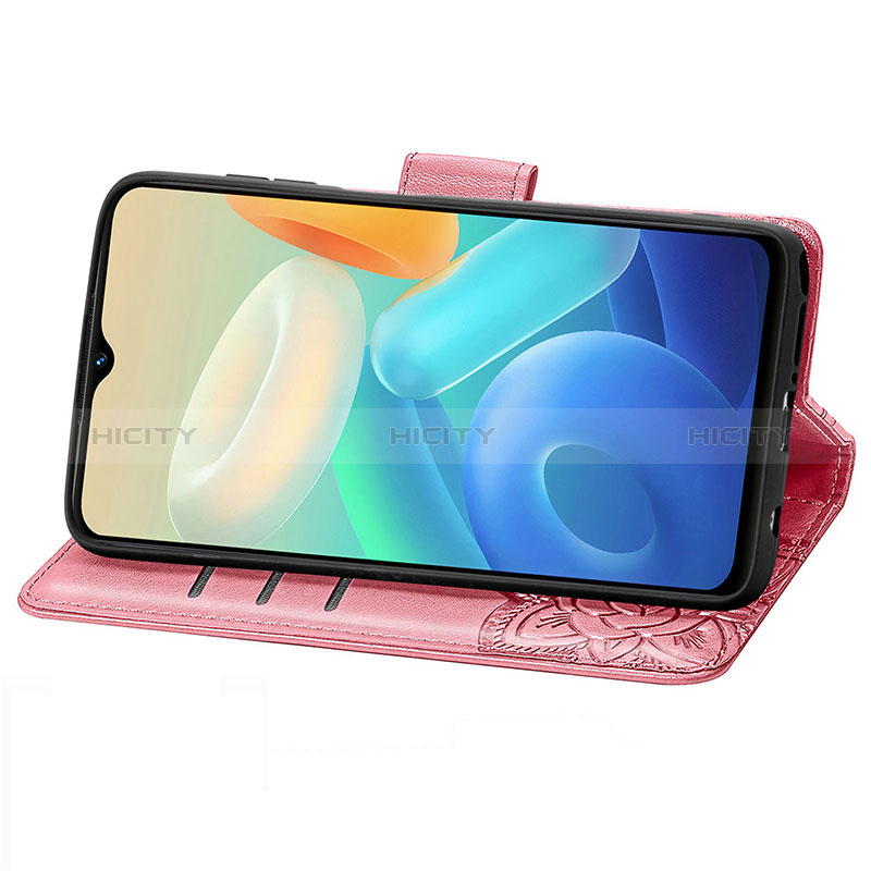 Funda de Cuero Cartera con Soporte Mariposa Carcasa para Vivo Y52t 5G