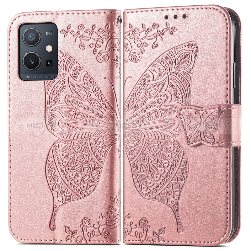 Funda de Cuero Cartera con Soporte Mariposa Carcasa para Vivo Y55s 5G