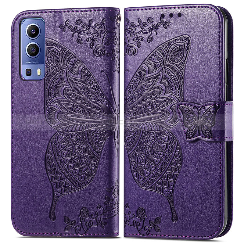 Funda de Cuero Cartera con Soporte Mariposa Carcasa para Vivo Y72 5G