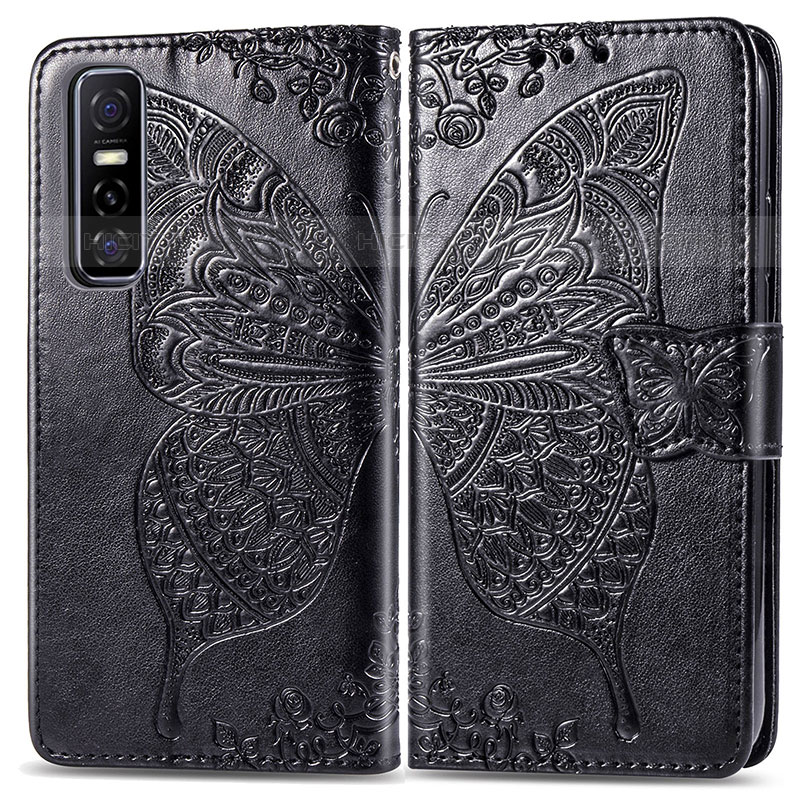 Funda de Cuero Cartera con Soporte Mariposa Carcasa para Vivo Y73s 5G