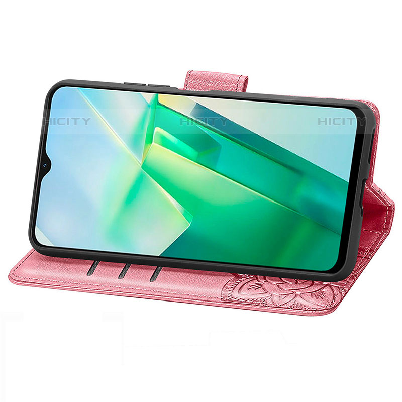 Funda de Cuero Cartera con Soporte Mariposa Carcasa para Vivo Y73t