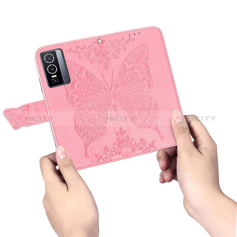 Funda de Cuero Cartera con Soporte Mariposa Carcasa para Vivo Y76 5G