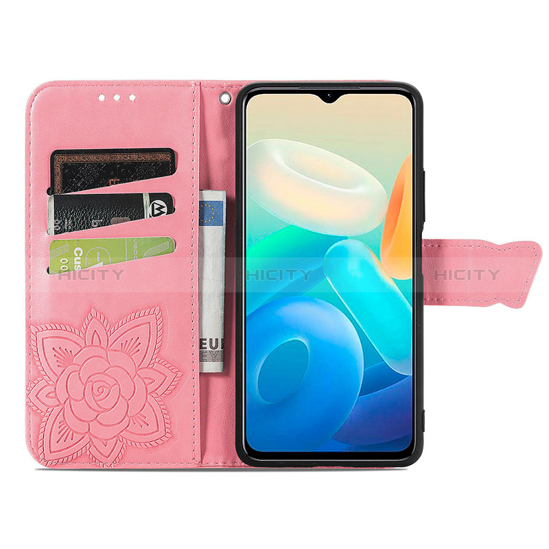 Funda de Cuero Cartera con Soporte Mariposa Carcasa para Vivo Y77e 5G