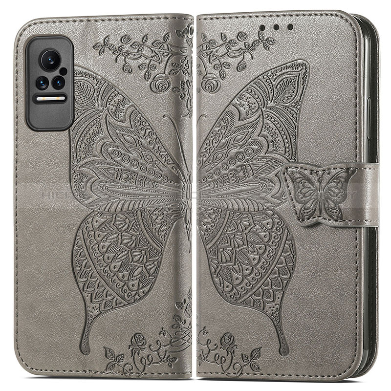 Funda de Cuero Cartera con Soporte Mariposa Carcasa para Xiaomi Civi 1S 5G Gris