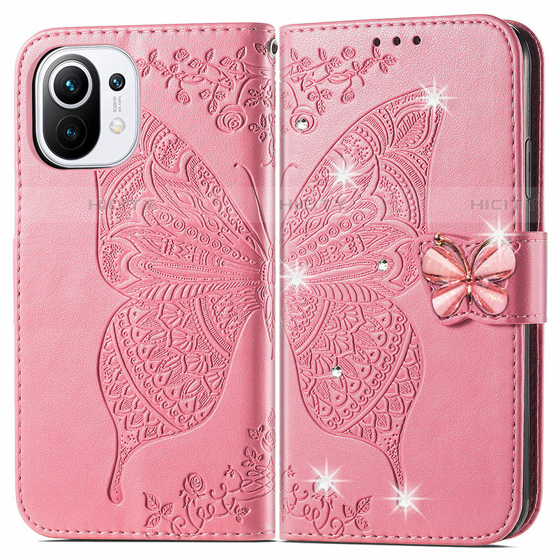 Funda de Cuero Cartera con Soporte Mariposa Carcasa para Xiaomi Mi 11 Lite 5G NE