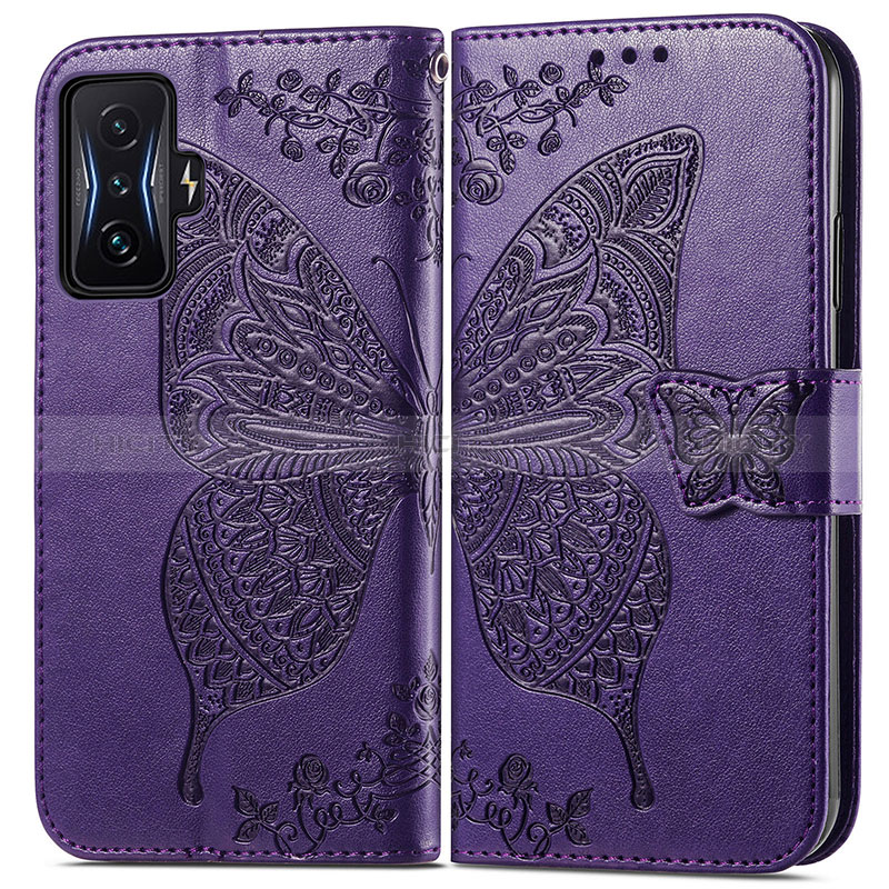 Funda de Cuero Cartera con Soporte Mariposa Carcasa para Xiaomi Poco F4 GT 5G