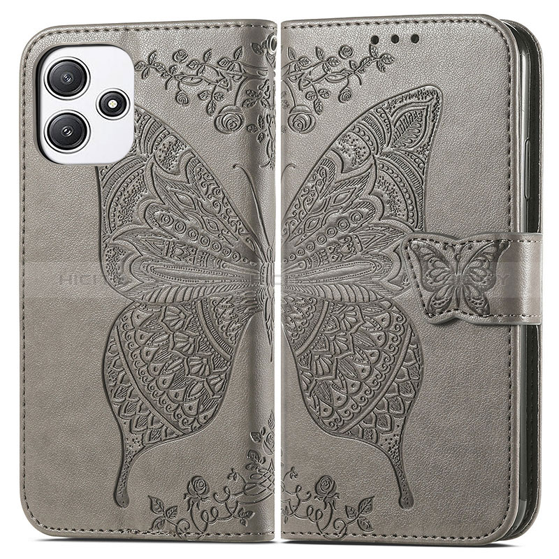 Funda de Cuero Cartera con Soporte Mariposa Carcasa para Xiaomi Poco M6 Pro 5G