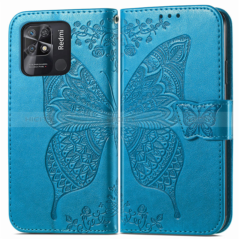 Funda de Cuero Cartera con Soporte Mariposa Carcasa para Xiaomi Redmi 10 Power