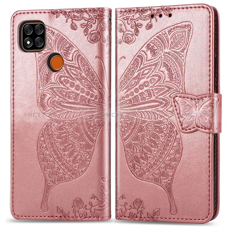 Funda de Cuero Cartera con Soporte Mariposa Carcasa para Xiaomi Redmi 10A 4G