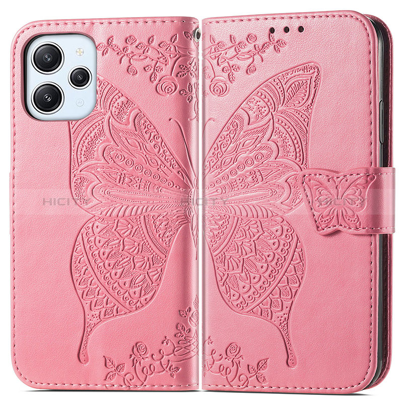 Funda de Cuero Cartera con Soporte Mariposa Carcasa para Xiaomi Redmi 12 4G