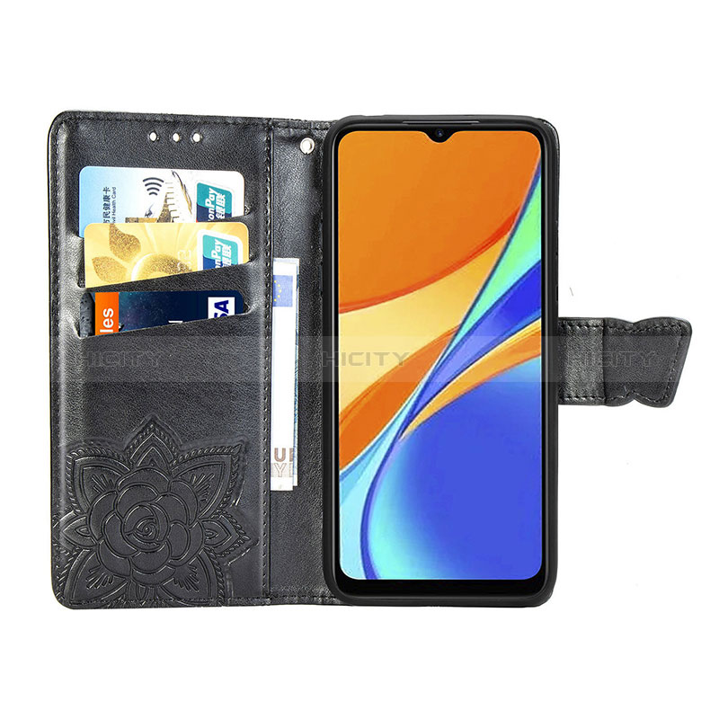 Funda de Cuero Cartera con Soporte Mariposa Carcasa para Xiaomi Redmi 9 Activ