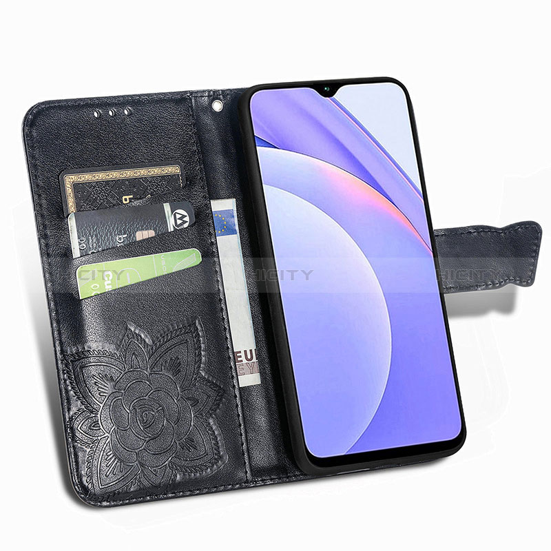 Funda de Cuero Cartera con Soporte Mariposa Carcasa para Xiaomi Redmi 9 Power