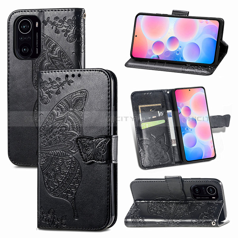 Funda de Cuero Cartera con Soporte Mariposa Carcasa para Xiaomi Redmi K40 Pro+ Plus 5G