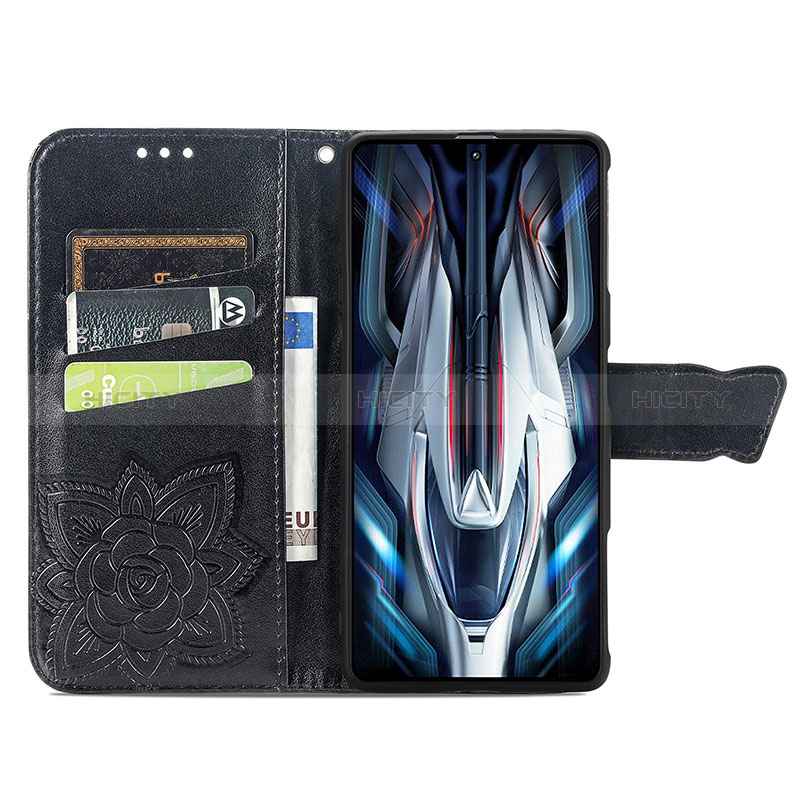 Funda de Cuero Cartera con Soporte Mariposa Carcasa para Xiaomi Redmi K50 Gaming 5G