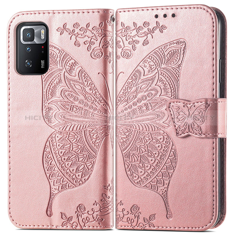 Funda de Cuero Cartera con Soporte Mariposa Carcasa para Xiaomi Redmi Note 10 Pro 5G