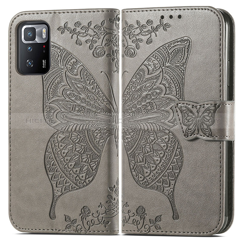 Funda de Cuero Cartera con Soporte Mariposa Carcasa para Xiaomi Redmi Note 10 Pro 5G