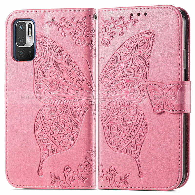 Funda de Cuero Cartera con Soporte Mariposa Carcasa para Xiaomi Redmi Note 10T 5G