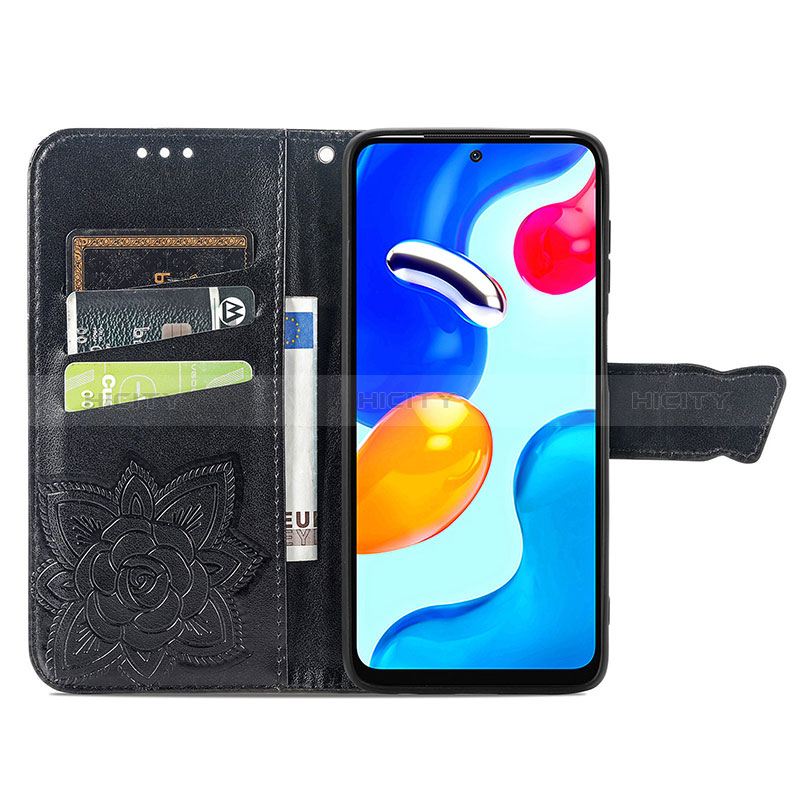 Funda de Cuero Cartera con Soporte Mariposa Carcasa para Xiaomi Redmi Note 11 4G (2022)