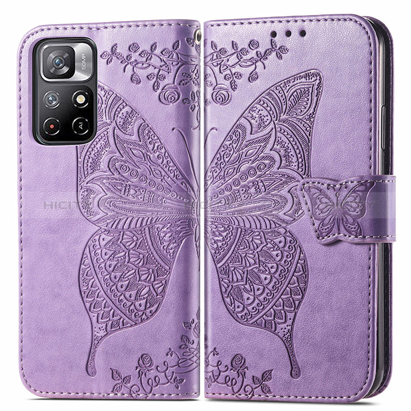 Funda de Cuero Cartera con Soporte Mariposa Carcasa para Xiaomi Redmi Note 11 5G