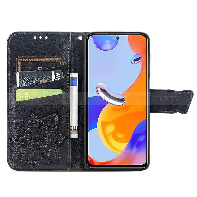 Funda de Cuero Cartera con Soporte Mariposa Carcasa para Xiaomi Redmi Note 11 Pro 4G