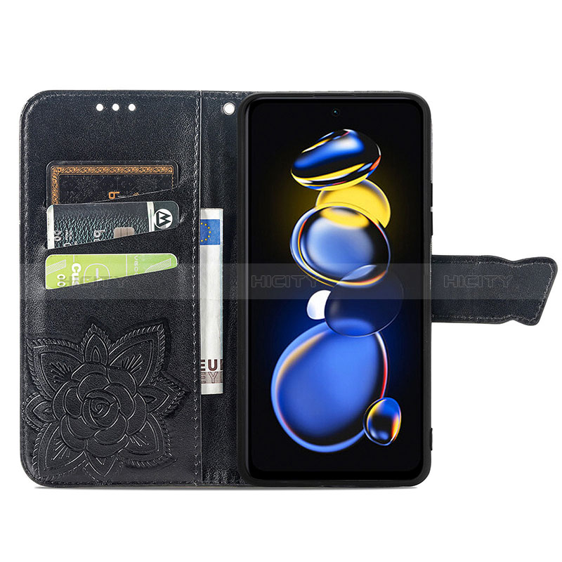 Funda de Cuero Cartera con Soporte Mariposa Carcasa para Xiaomi Redmi Note 11T Pro 5G