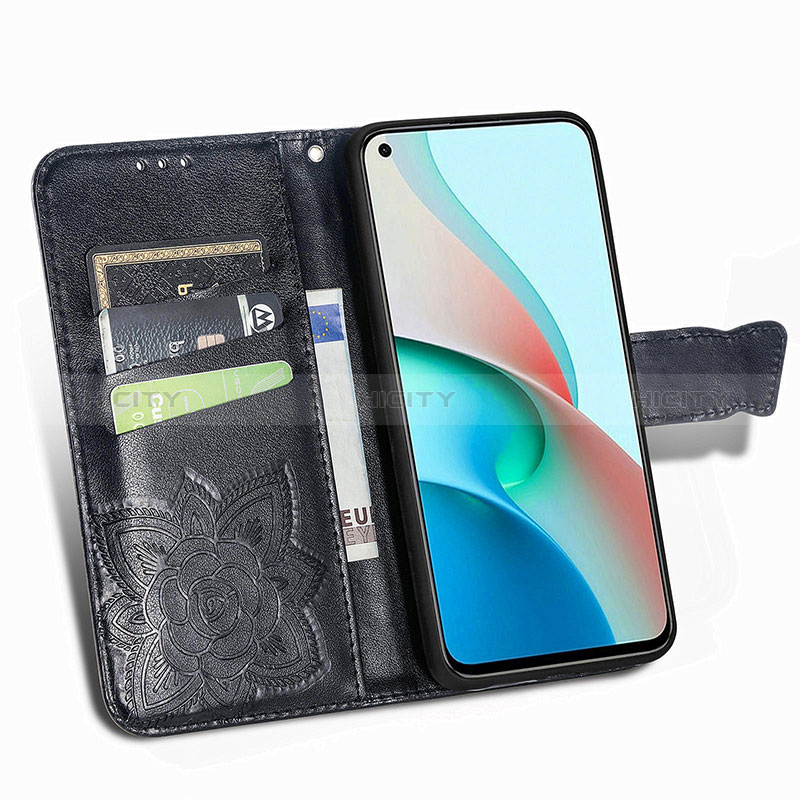 Funda de Cuero Cartera con Soporte Mariposa Carcasa para Xiaomi Redmi Note 9 5G