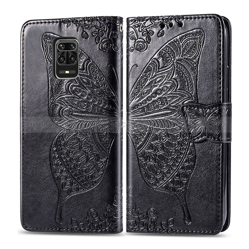 Funda de Cuero Cartera con Soporte Mariposa Carcasa para Xiaomi Redmi Note 9 Pro Max