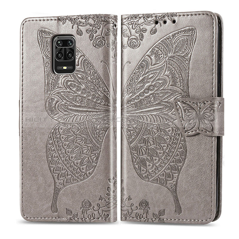 Funda de Cuero Cartera con Soporte Mariposa Carcasa para Xiaomi Redmi Note 9 Pro Max