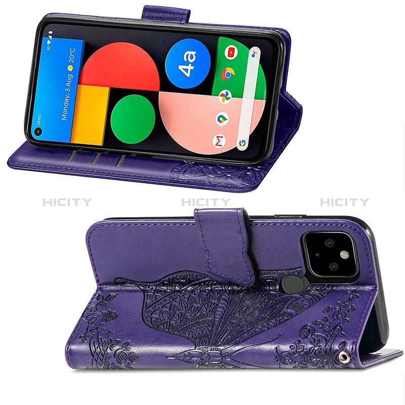 Funda de Cuero Cartera con Soporte Mariposa Carcasa S01D para Google Pixel 5a 5G