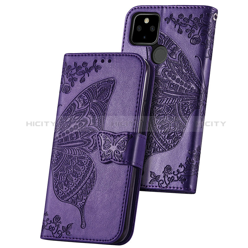 Funda de Cuero Cartera con Soporte Mariposa Carcasa S01D para Google Pixel 5a 5G