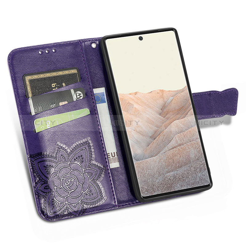 Funda de Cuero Cartera con Soporte Mariposa Carcasa S01D para Google Pixel 6 5G