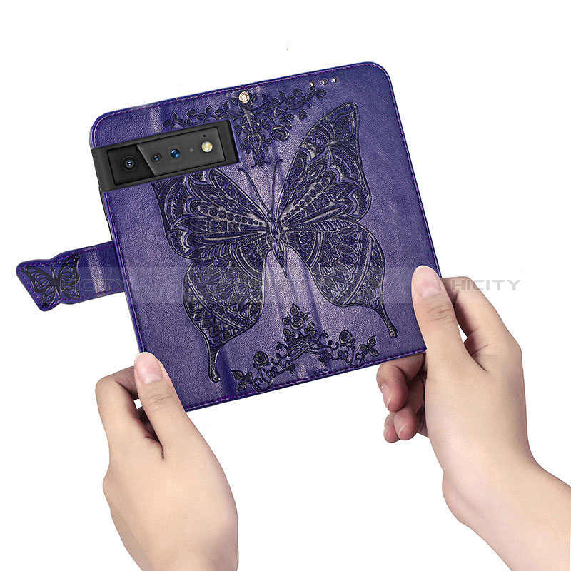 Funda de Cuero Cartera con Soporte Mariposa Carcasa S01D para Google Pixel 6 5G