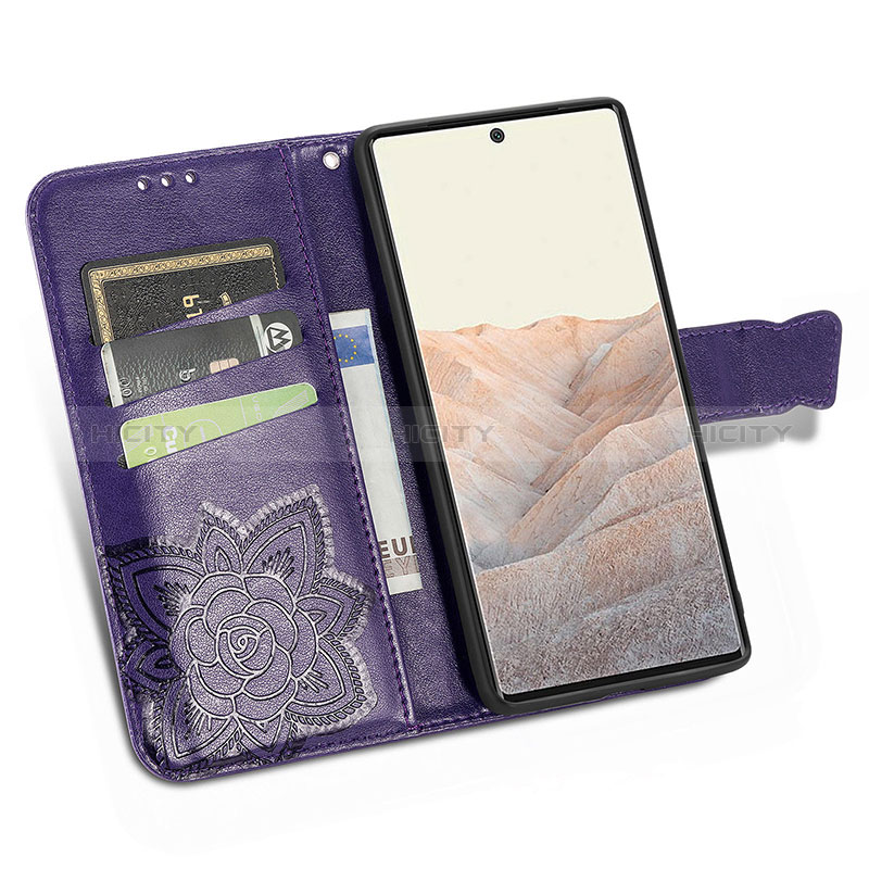 Funda de Cuero Cartera con Soporte Mariposa Carcasa S01D para Google Pixel 6 Pro 5G