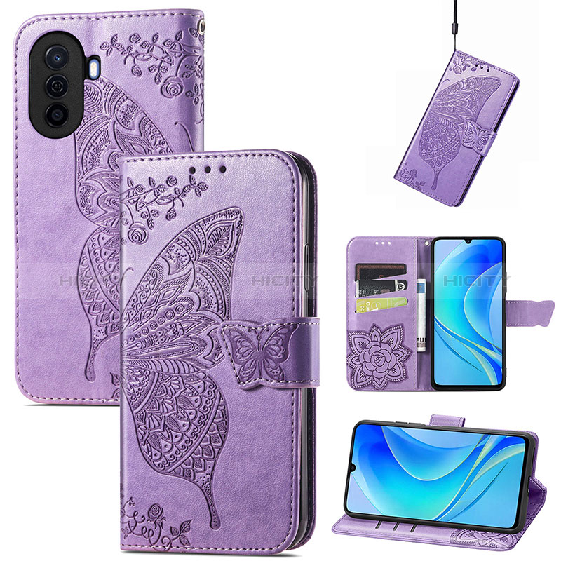 Funda de Cuero Cartera con Soporte Mariposa Carcasa S01D para Huawei Enjoy 50