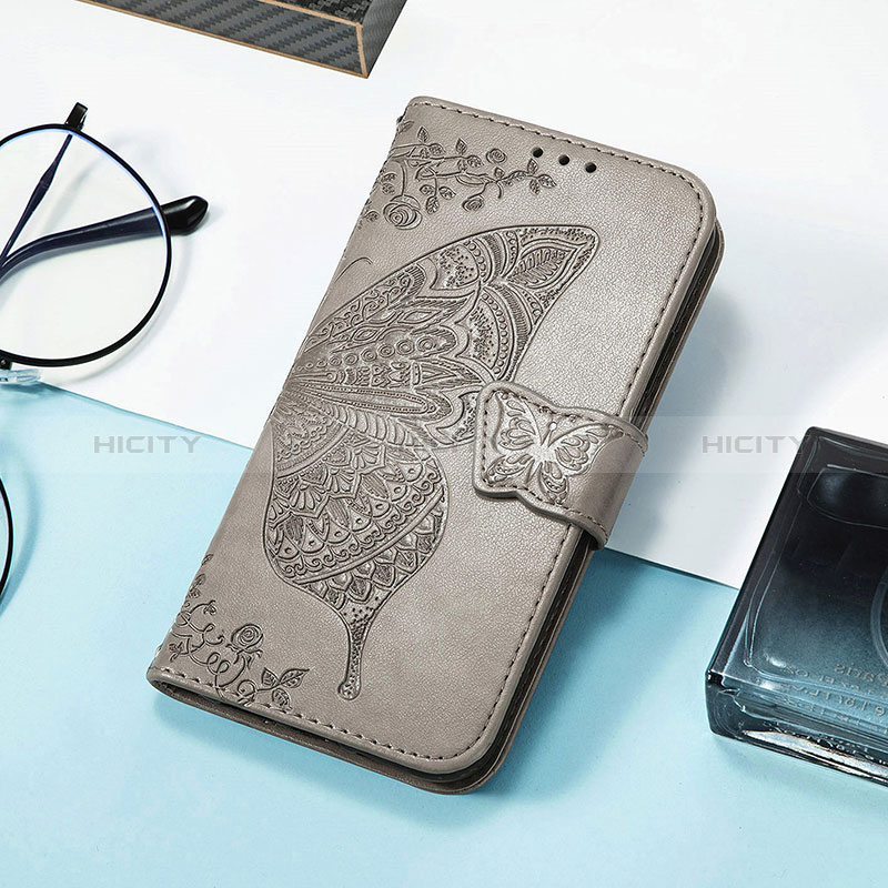 Funda de Cuero Cartera con Soporte Mariposa Carcasa S01D para Huawei Honor 60 SE 5G Gris